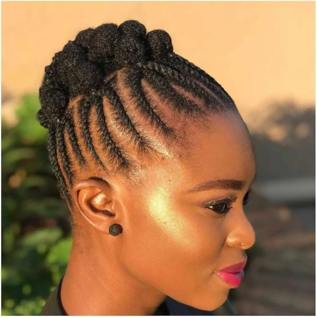 Short Updo with Twists and Beads